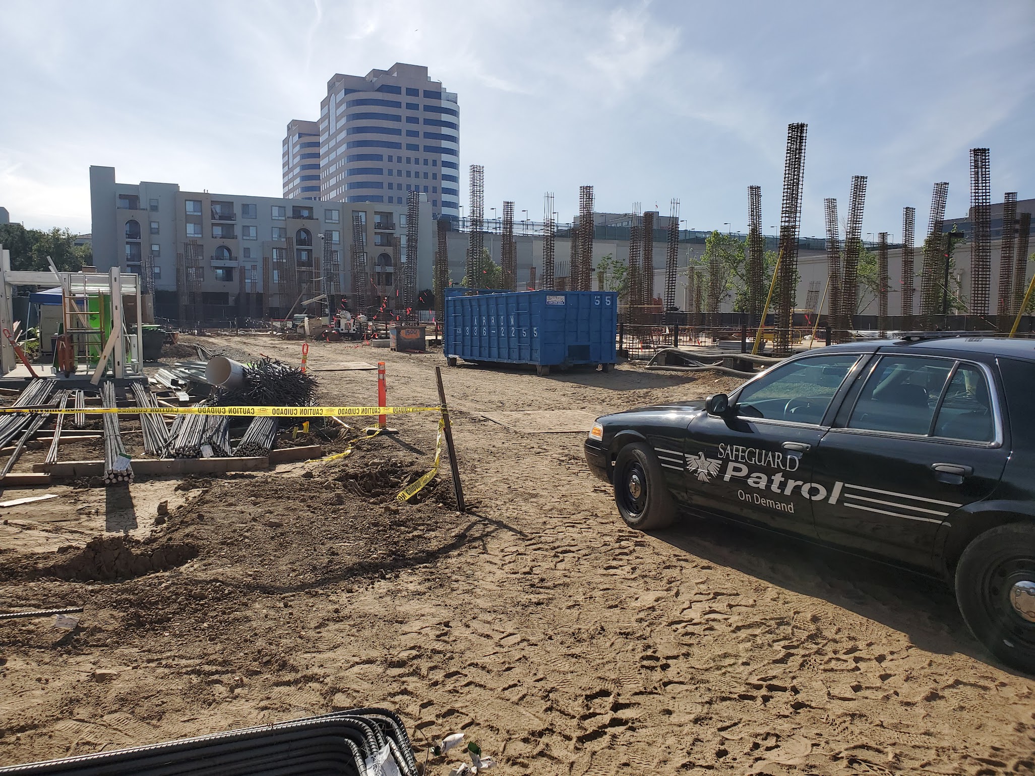 Safeguard On Demand patrol vehicle protecting an active construction site in Southern California
