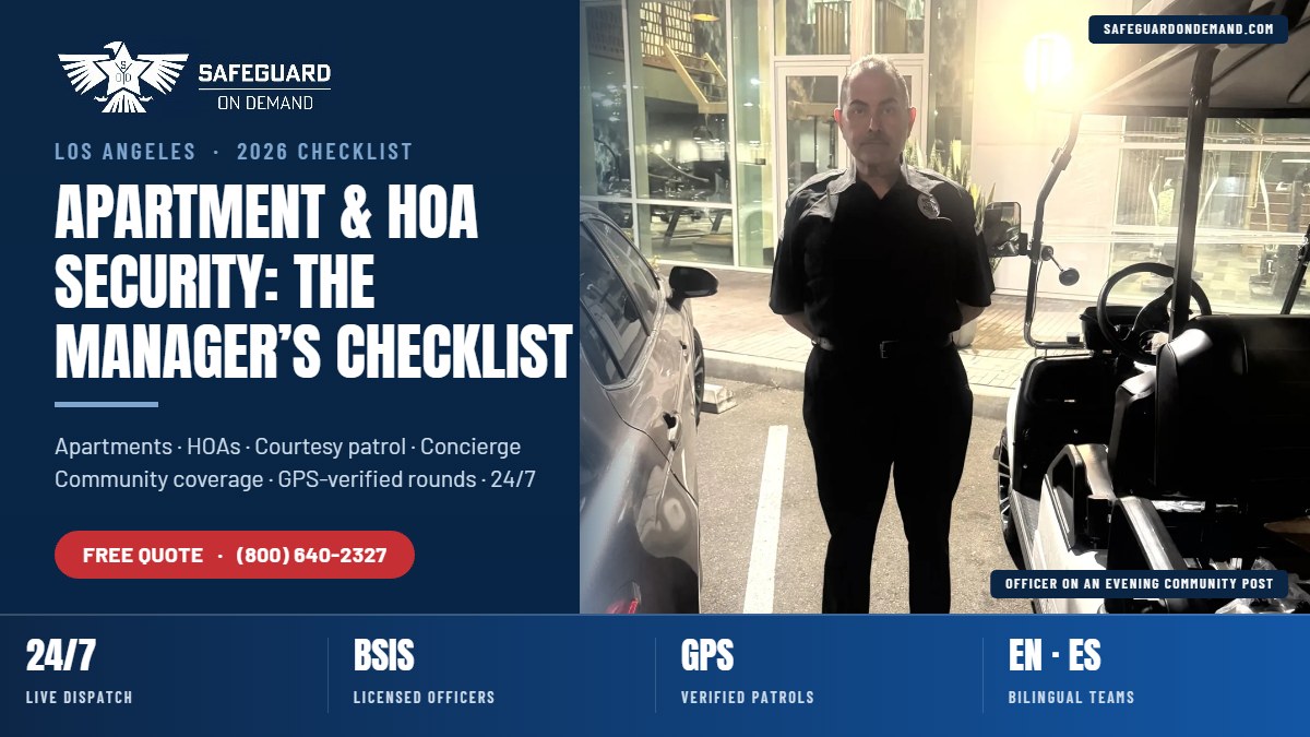 APARTMENT & HOA SECURITY: THE MANAGER’S CHECKLIST — Safeguard On Demand