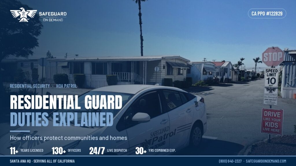 How Residential Security Guards Protect Your Properties: Know Their Duties | Safeguard On Demand