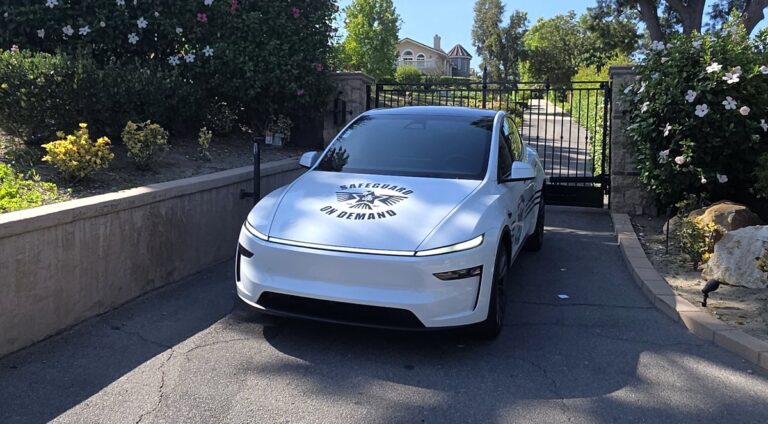Safeguard On Demand patrol vehicle at a gated community entrance