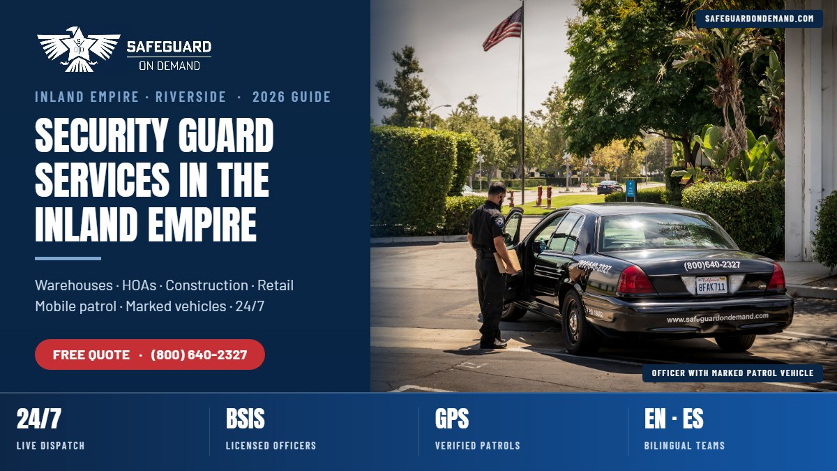 Security guard services in the Inland Empire — Safeguard On Demand