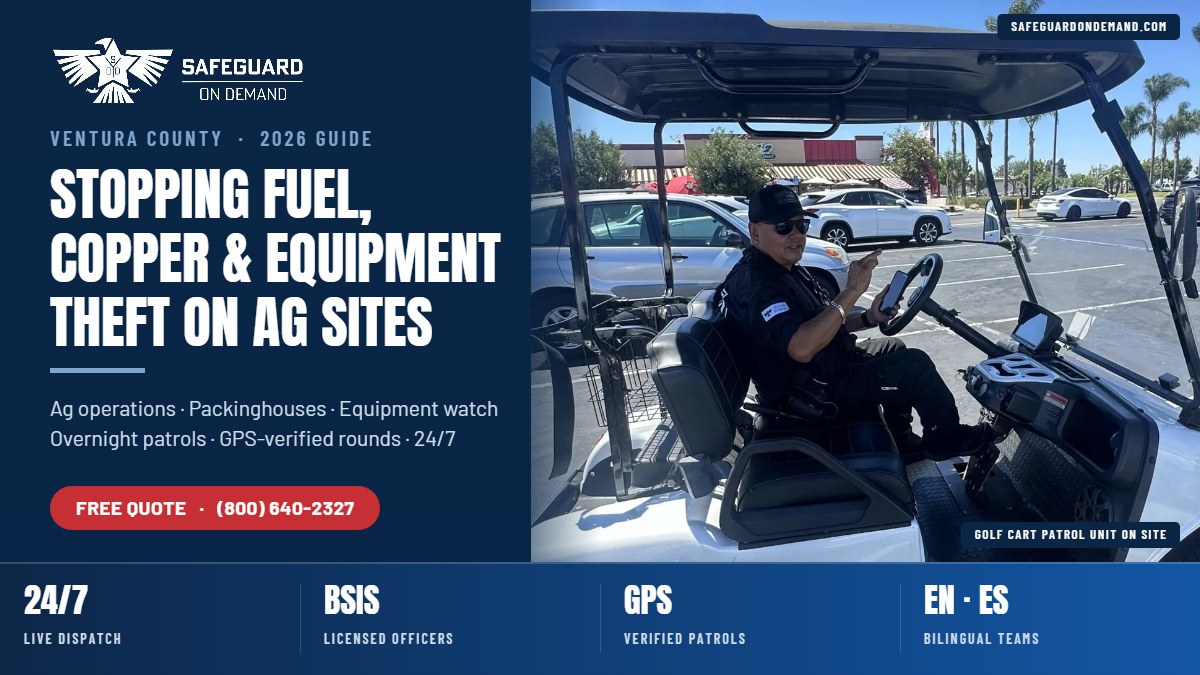 STOPPING FUEL, COPPER & EQUIPMENT THEFT ON AG SITES — Safeguard On Demand
